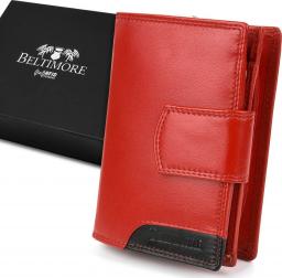  Beltimore Damski skórzany portfel duży pionowy RFiD czerwony BELTIMORE 039