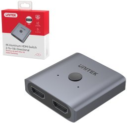 Unitek Dwukierunkowy przełącznik HDMI 2.0 4K 2na1
