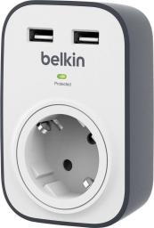 Listwa zasilająca Belkin przeciwprzepięciowa 1 gniazdo biała (BSV103VF)