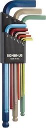 Bondhus Zestaw imbusów 1,5 - 10 BONDHUS - długie, z kulką, kolor [9 cz.]