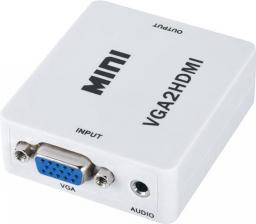 Adapter AV LechPol HDMI - D-Sub (VGA) + Jack 3.5mm biały (KOM0846)