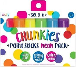  Kolorowe Baloniki Farby w kredce Chunkies Paint Sticks Neon 6szt
