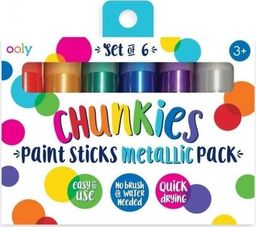 Kolorowe Baloniki Farby w kredce Chunkies Paint Sticks Metallic 6szt