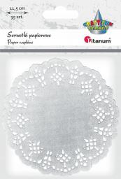  Titanum Serwetki papierowe okrągłe 11,5cm srebrne 35szt.