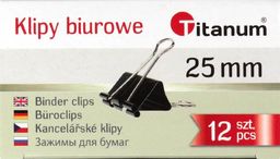  Titanum Klipy biurowe 25mm 12szt (397823)