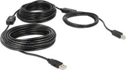 Kabel USB Delock USB-A - USB-A 20 m Czarny (83557)