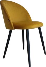  Atos Krzesło CLAUDINE 1 VELVET żółte nowoczesne na metalowych nogach ATOS