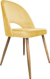  Atos Krzesło ISKAR 2 VELVET żółte/dąb nowoczesne na czterech nogach ATOS
