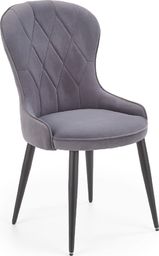  Halmar Krzesło K366 VELVET szare z przeszyciami tapicerowane aksamitem HALMAR