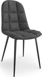 Halmar Krzesło K417 VELVET szare tapicerowane na czarnych nogach HALMAR