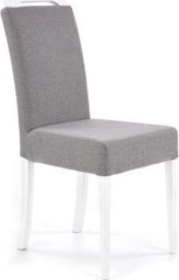  Halmar Krzesło CLARION szare białe tapicerowane z drewnianymi nogami HALMAR