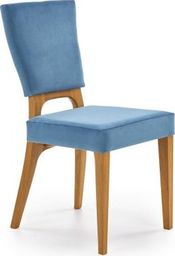  Halmar Krzesło WENANTY niebieskie dąb miodowy w stylu retro HALMAR