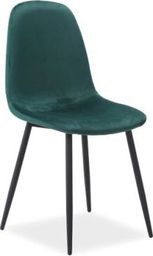  Signal Krzesło FOX VELVET zielone aksamitne do salonu w stylu loft SIGNAL