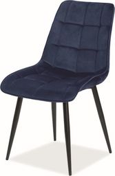  Signal Krzesło CHIC VELVET granatowe z pikowaniami w stylu glamour SIGNAL