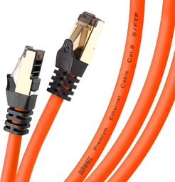  Duronic Duronic CAT8 10m Kabel sieciowy S/FTP pomarańczowy transmisja 40GB skrętka LAN pachcord