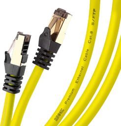  Duronic Duronic CAT8 1,5 m Kabel sieciowy LAN żółty S/FTP Ethernet transmisja 40GB skrętka pachcord