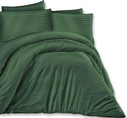Darymex Pościel satyna bawełniana CIZGILI DARK GREEN/180x200 EXCLUSIVE