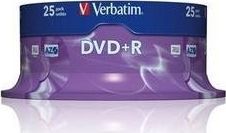  Verbatim DVD+R 4.7 GB 16x 25 sztuk (43500)