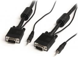 Kabel StarTech D-Sub (VGA) - D-Sub (VGA) + Jack 3.5mm 5m czarny (MXTHQMM5MA)