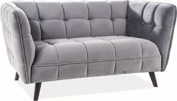 Signal Sofa CASTELLO VELVET 2 szara aksamitna w stylu glamour SIGNAL