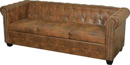  Elior 3-osobowa brązowa sofa w stylu Chesterfield - Charlotte 3Q