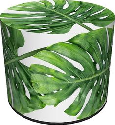  Elior Okrągła pufa z egzotycznym motywem roślinnym - Adelos 5X wzór, kolor: 1