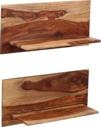  Elior Zestaw drewnianych półek ściennych Connor 2X - brązowy