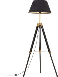 Lampa podłogowa Lumes Czarno-złota drewniana lampa podłogowa trójnóg - EX199-Nostra