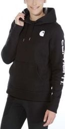  Carhartt Bluza Carhartt Clarksburg Sleeve Logo Hooded Sweatshirt BLACK