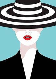  Affek Design Obraz Kobieta w kapeluszu 50x70x1,8 cm