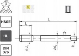  Fanar GWINTOWNIK M12 DIN-376B (6H) HSSE HL INOX