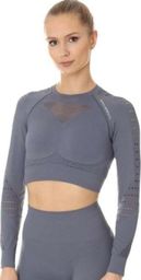 Brubeck LC10020 Damski top GYM z długim rękawem szary S