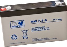  MW Power Pb 6V 7.2Ah bezobsługowy (waga 1.13kg, max. prąd ład. 2A)