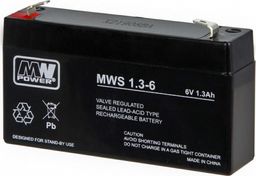  MW Power Pb 6V 1.3Ah bezobsługowy (waga 0.31kg, max. prąd ład. 0.3A, max. prąd rozł. 15A)