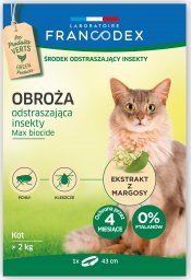  Francodex FRANCODEX Obroża dla kotów powyżej 2 kg odstraszająca insekty - 4 miesiące ochrony, 43 cm