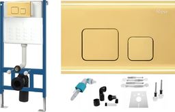 Stelaż Rea Stelaż zestaw podtynkowy do mis WC ze złotym przyciskiem F