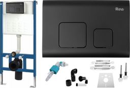 Stelaż Rea Stelaż zestaw podtynkowy do mis WC z czarnym przyciskiem F
