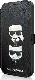  Karl Lagerfeld Etui Karl Lagerfeld KLFLBKP12SSAKICKCBK Apple iPhone 12 mini czarny/black book Saffiano Karl & Choupette