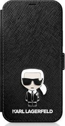  Karl Lagerfeld Etui Karl Lagerfeld KLFLBKP12SIKMSBK Apple iPhone 12 mini czarny/black book Saffiano Ikonik Metal