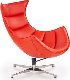  Elior Skórzany obrotowy fotel wypoczynkowy Lavos - czerwony