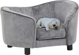  vidaXL Sofa dla psa, szara, 69x49x40 cm, pluszowa
