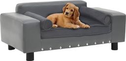  vidaXL Sofa dla psa, szara, 81x43x31 cm, plusz i sztuczna skóra