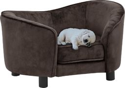  vidaXL Sofa dla psa, brązowa, 69x49x40 cm, pluszowa