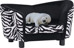  vidaXL Sofa dla psa, czarna, 68x38x38 cm, pluszowa