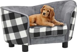  vidaXL Sofa dla psa, szara, 68x38x38 cm, pluszowa