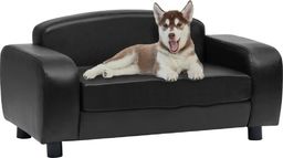  vidaXL Sofa dla psa, czarna, 80x50x40 cm, sztuczna skóra