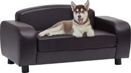  vidaXL Sofa dla psa, brązowa, 80x50x40 cm, sztuczna skóra