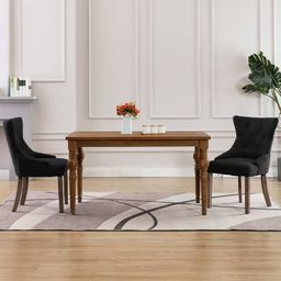  vidaXL Krzesła stołowe, 2 szt., czarne, tapicerowane tkaniną