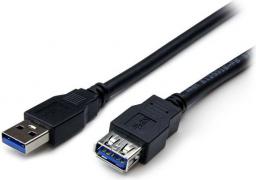 Kabel USB StarTech USB-A - USB-A 1 m Czarny (USB3SEXT1MBK)