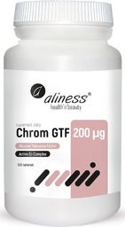  Aliness Chrom Gtf Active Cr-Complex 200 g 100 Tabletek Aliness Chrom Z Drożdży Saccharomyces Cervisiae